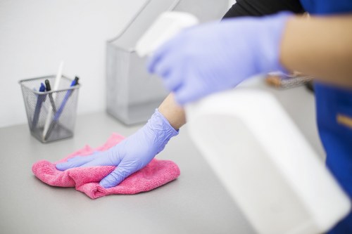 Professional upholstery cleaning in a living room sofa