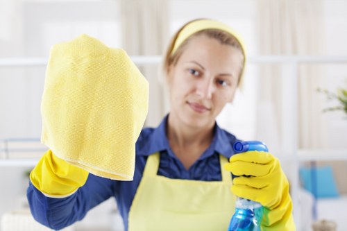 Fresh accident cleanup with towel and pet-safe cleaner